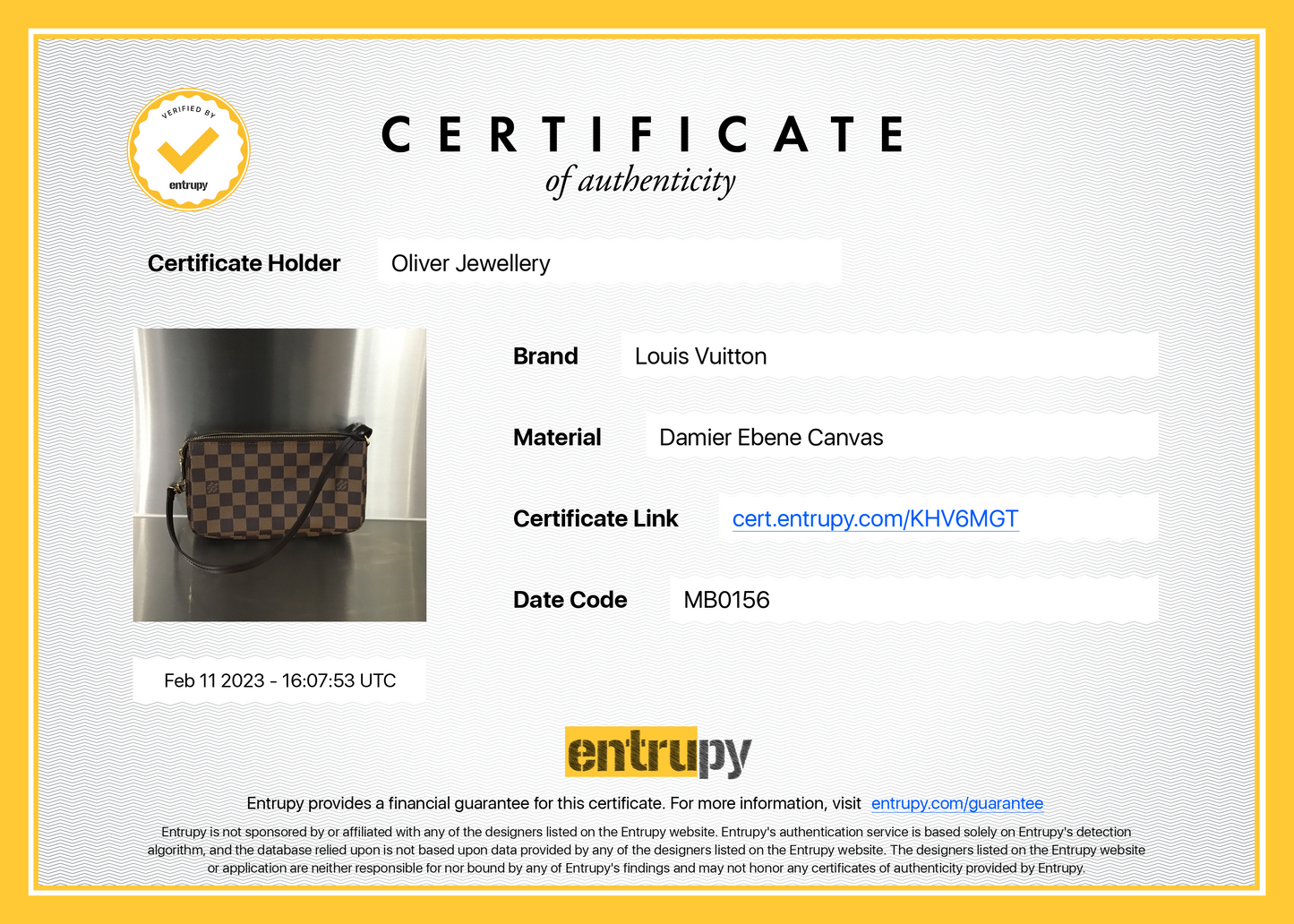 Louis Vuitton Damier Ebene Pochette Accessories