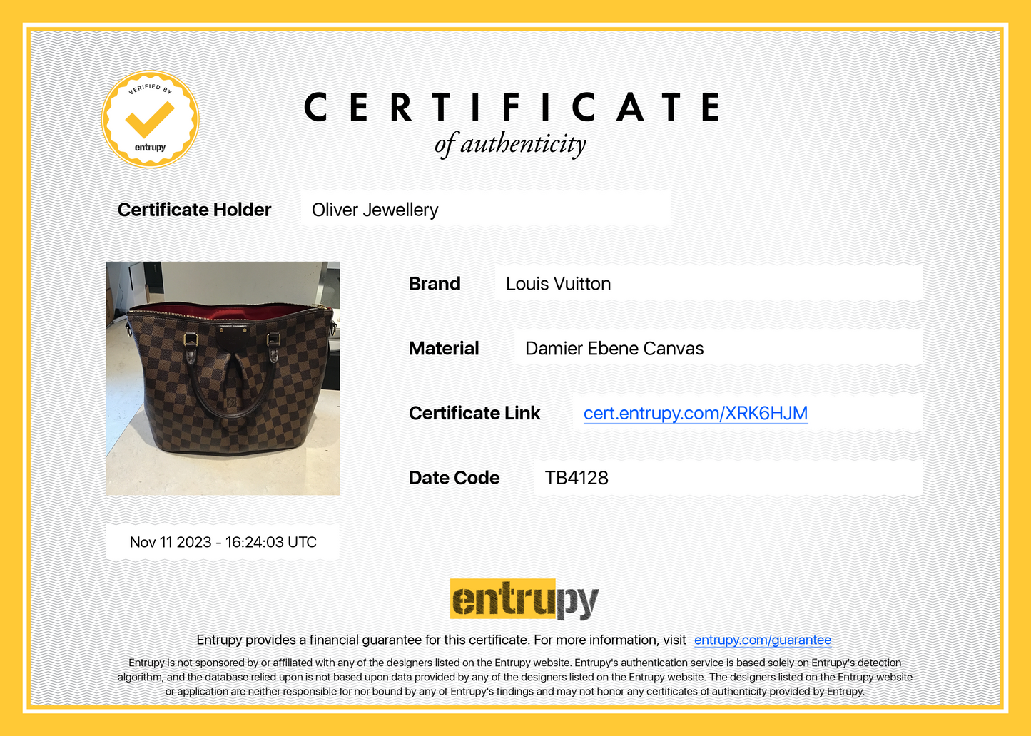 Louis Vuitton Damier Ebene Siena MM