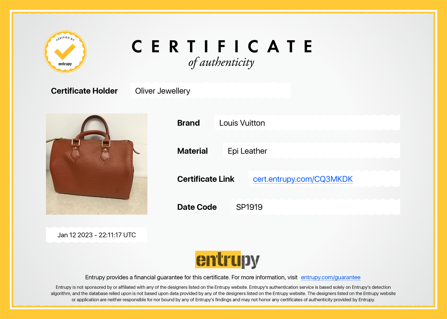 Louis Vuitton Epi Speedy 25