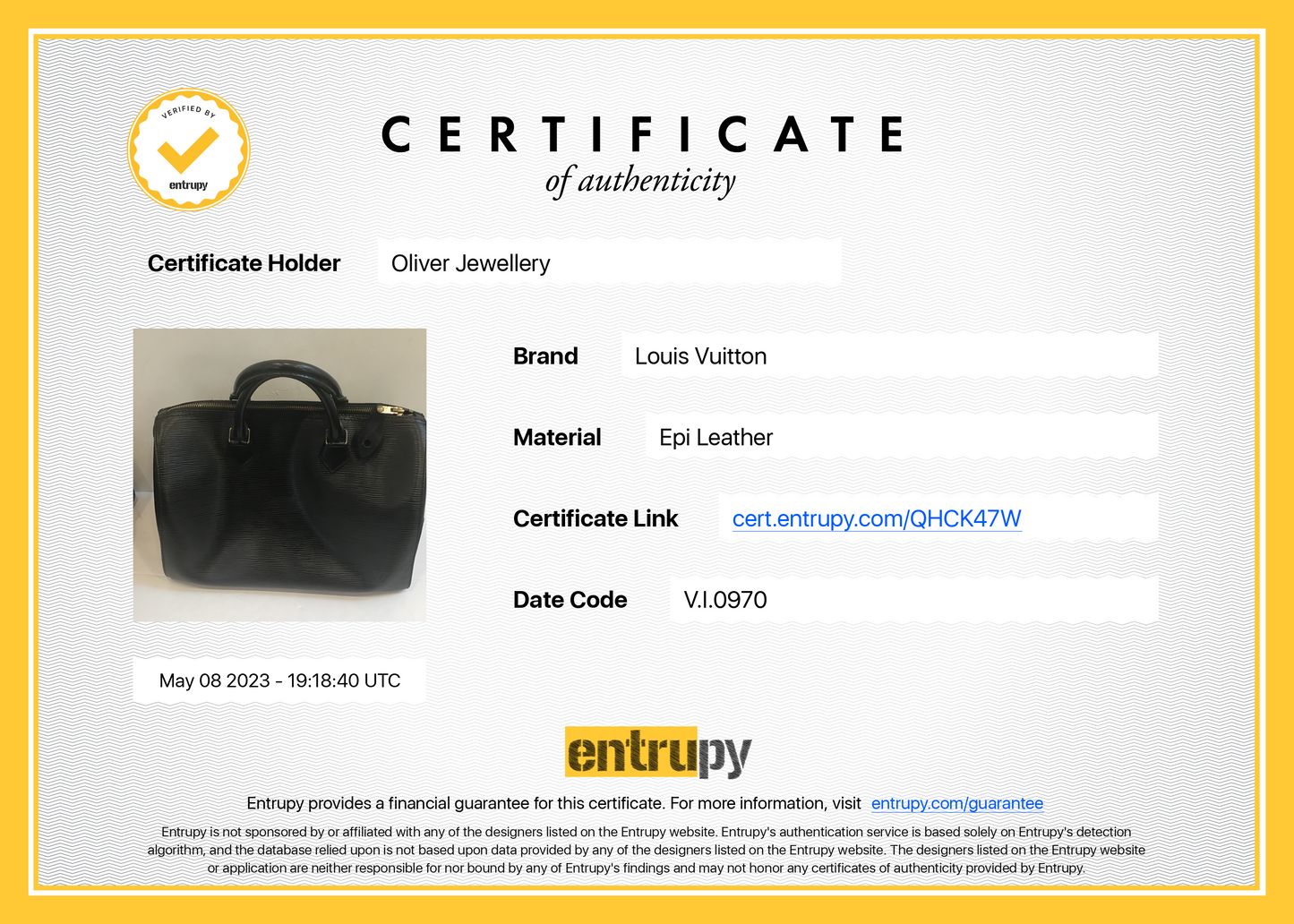 Louis Vuitton Epi Speedy 30