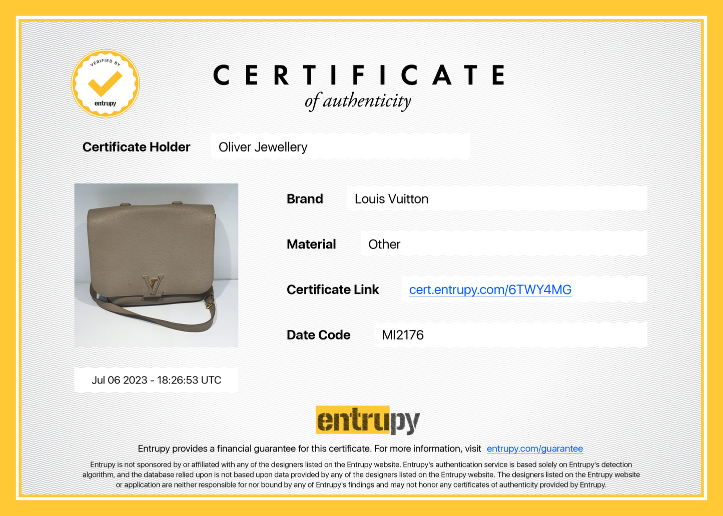 Louis Vuitton Galet Taurillon Leather Volta Bag