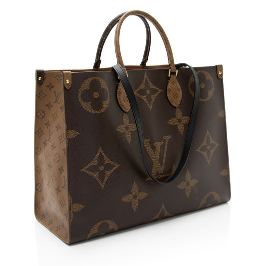 Louis Vuitton Giant Monogram Canvas Onthego GM Tote (SHF-vV9dsf)