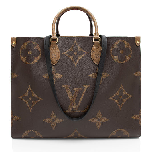Louis Vuitton Giant Monogram Canvas Onthego GM Tote (SHF-fVBkOy)