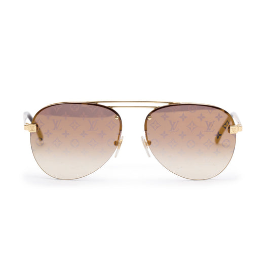 Louis Vuitton Gold Metal Monogram Clockwise Sunglasses