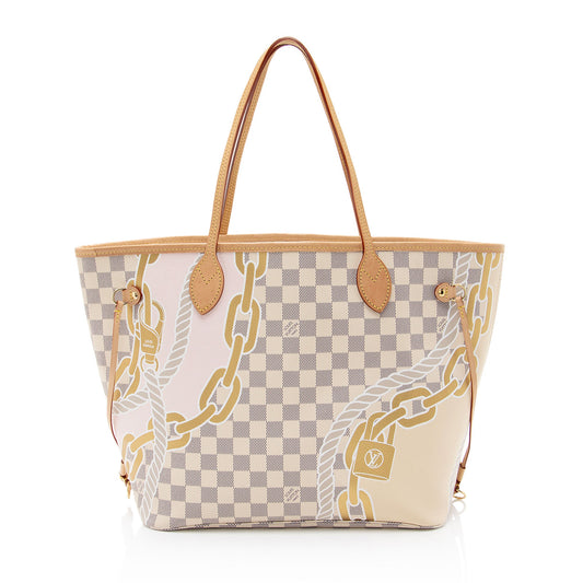 Louis Vuitton Limited Edition Damier Azur Nautical Neverfull MM Tote