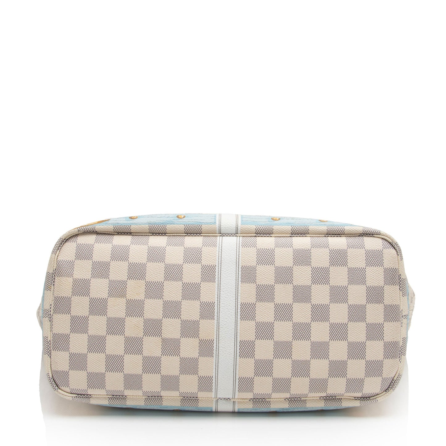 Louis Vuitton Limited Edition Damier Azur Summer Trunk Capri Neverfull MM Tote (SHF-hyU26o)