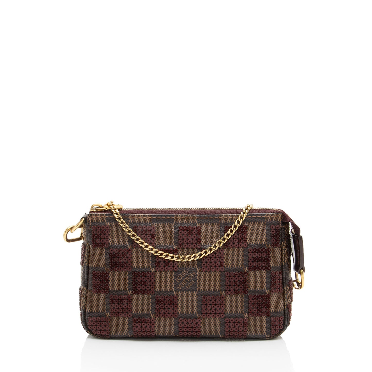 Louis Vuitton Limited Edition Damier Ebene Paillettes Mini Accessoires Pochette (SHF-SH58wT)