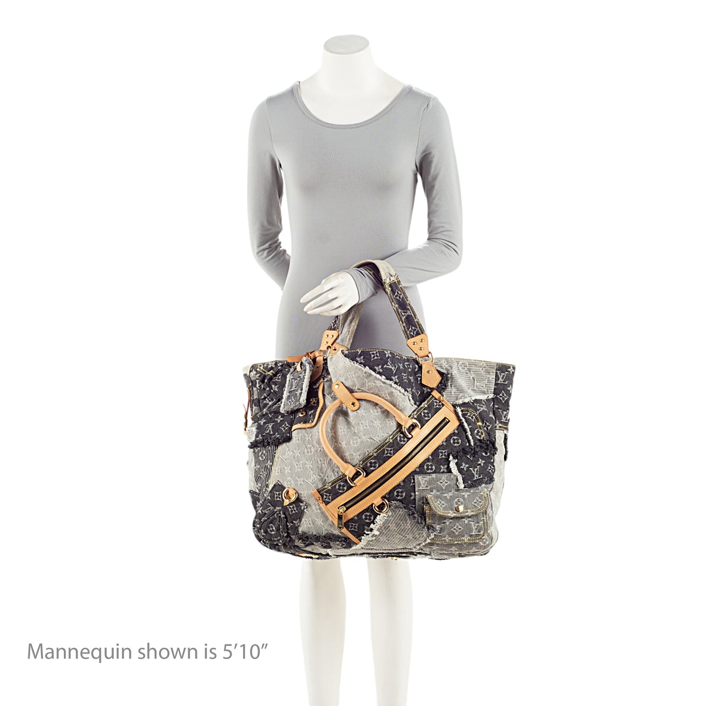 Louis Vuitton Limited Edition Monogram Denim Patchwork Cabby Tote
