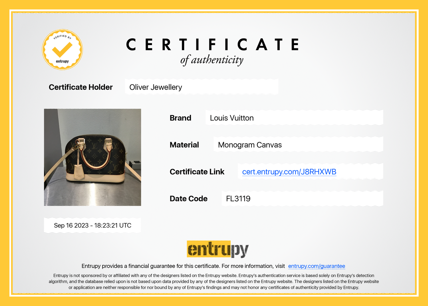Louis Vuitton Monogram Alma BB
