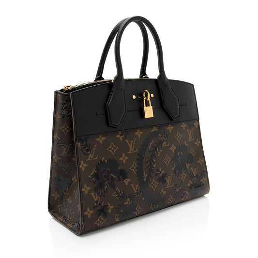 Louis Vuitton Monogram Blossom Canvas City Steamer MM Tote (SHF-JSqUaK)