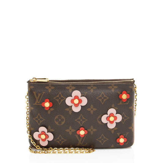 Louis Vuitton Monogram Canvas Blooming Flowers Double Zip Pochette
