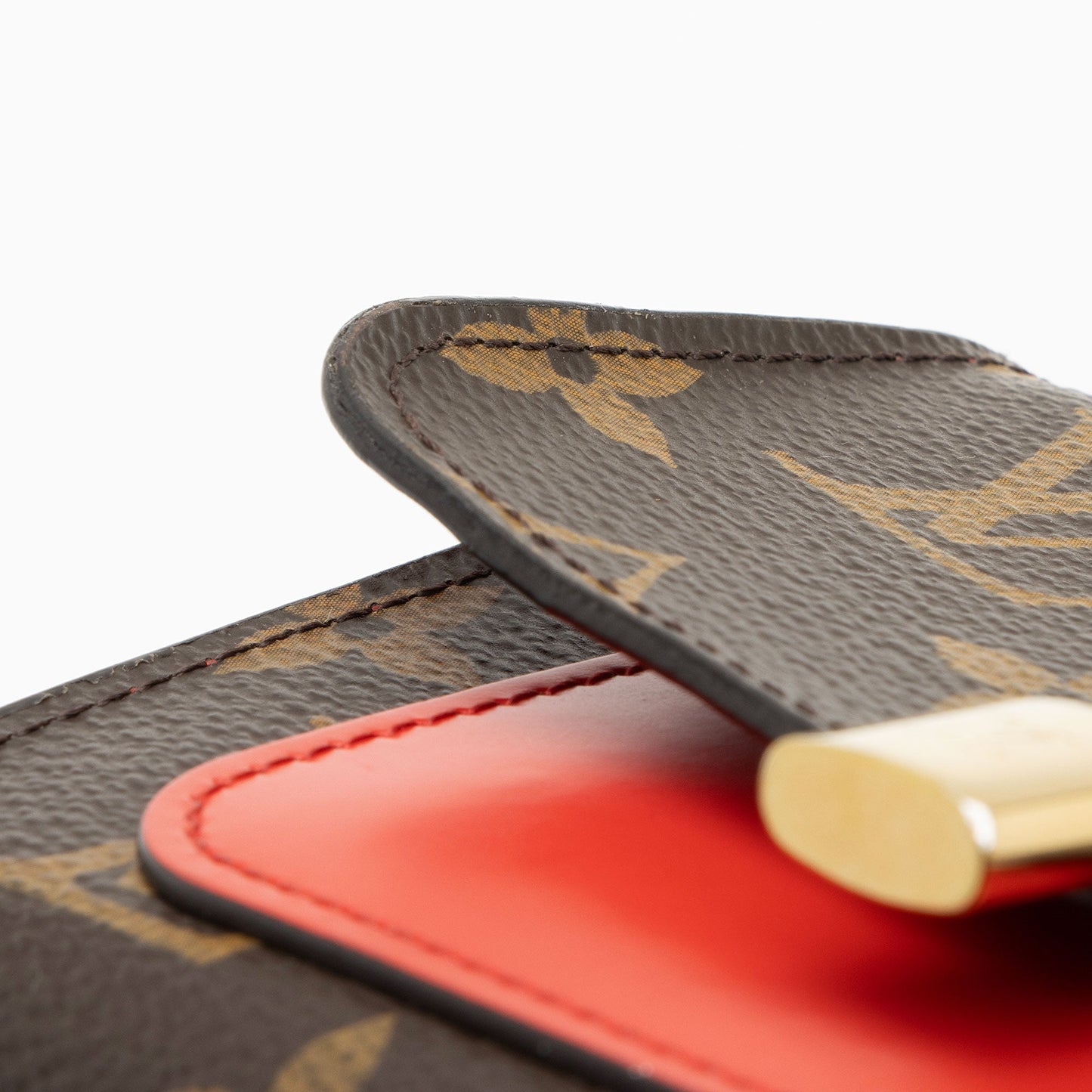 Louis Vuitton Monogram Canvas Flower Lock Compact Wallet (SHF-t9HH32)