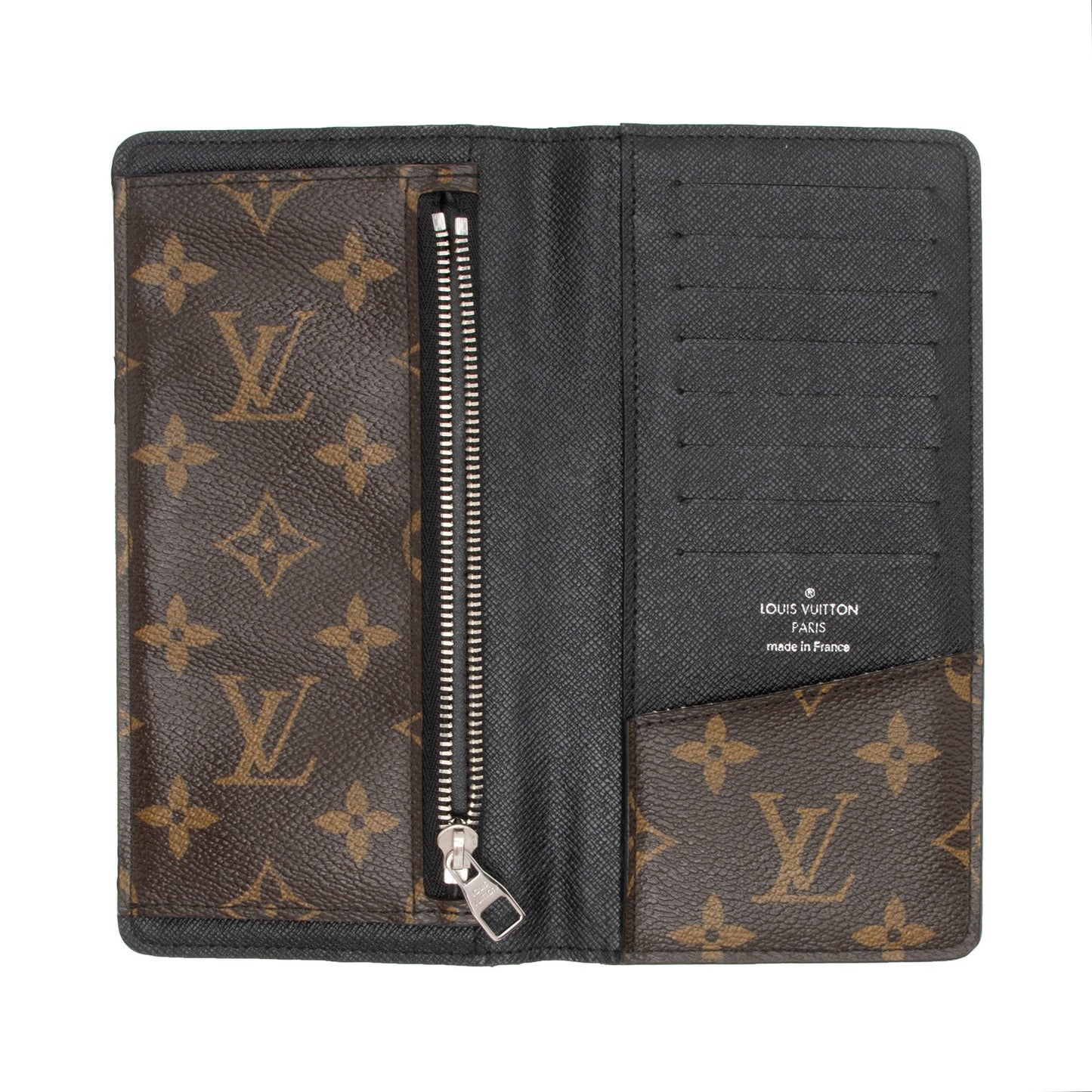 Louis Vuitton Monogram Canvas Macassar Brazza Wallet (SHF-rPonMd)