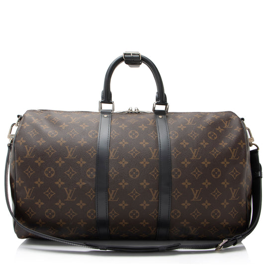 Louis Vuitton Monogram Canvas Macassar Keepall Bandouliere 45 Duffle