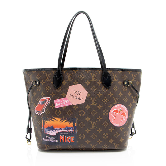 Louis Vuitton Monogram Canvas World Tour Neverfull MM Tote
