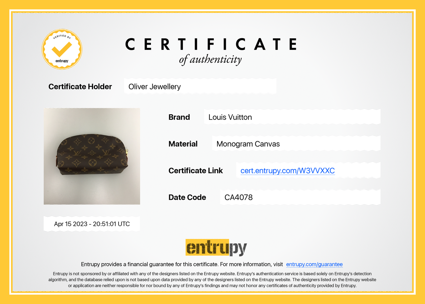 Louis Vuitton Monogram Cosmetic Pouch