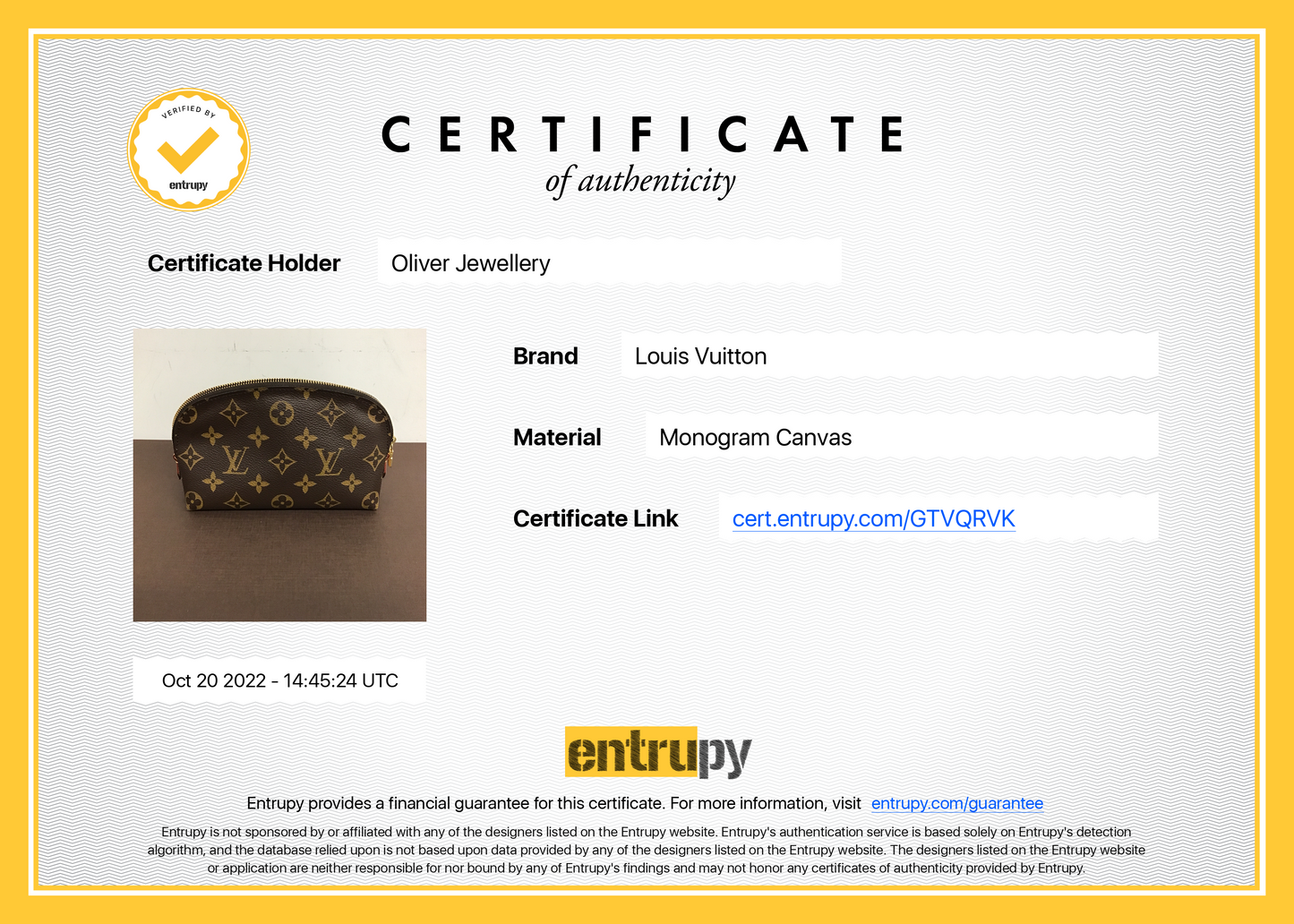 Louis Vuitton Monogram Cosmetic Pouch