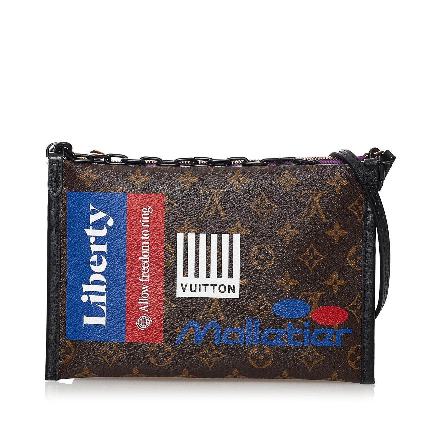 Louis Vuitton Monogram Double Flat Crossbody Bag (SHG-32846)