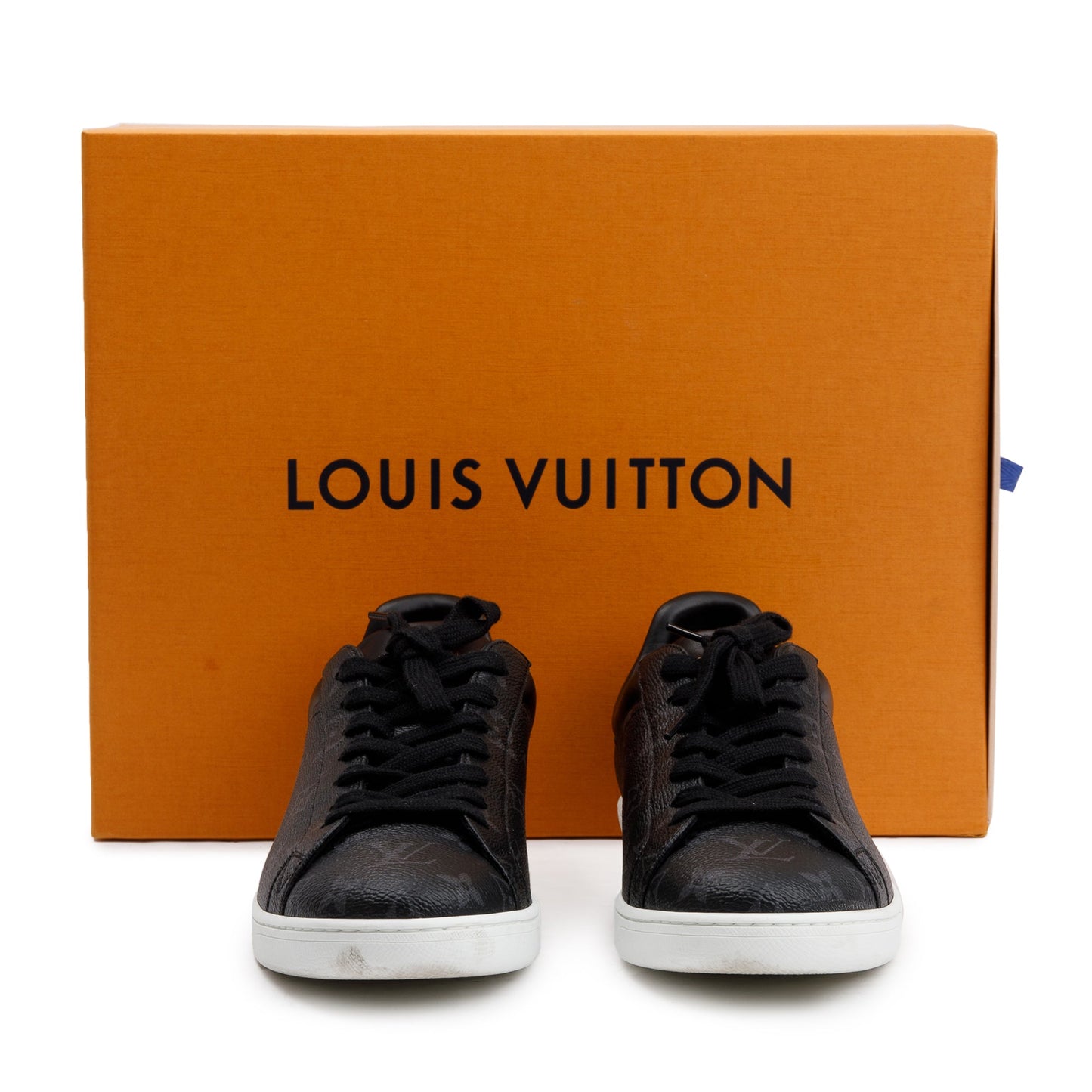Louis Vuitton Monogram Eclipse Black Leather Luxembourg Men's Sneakers, Size 6.5