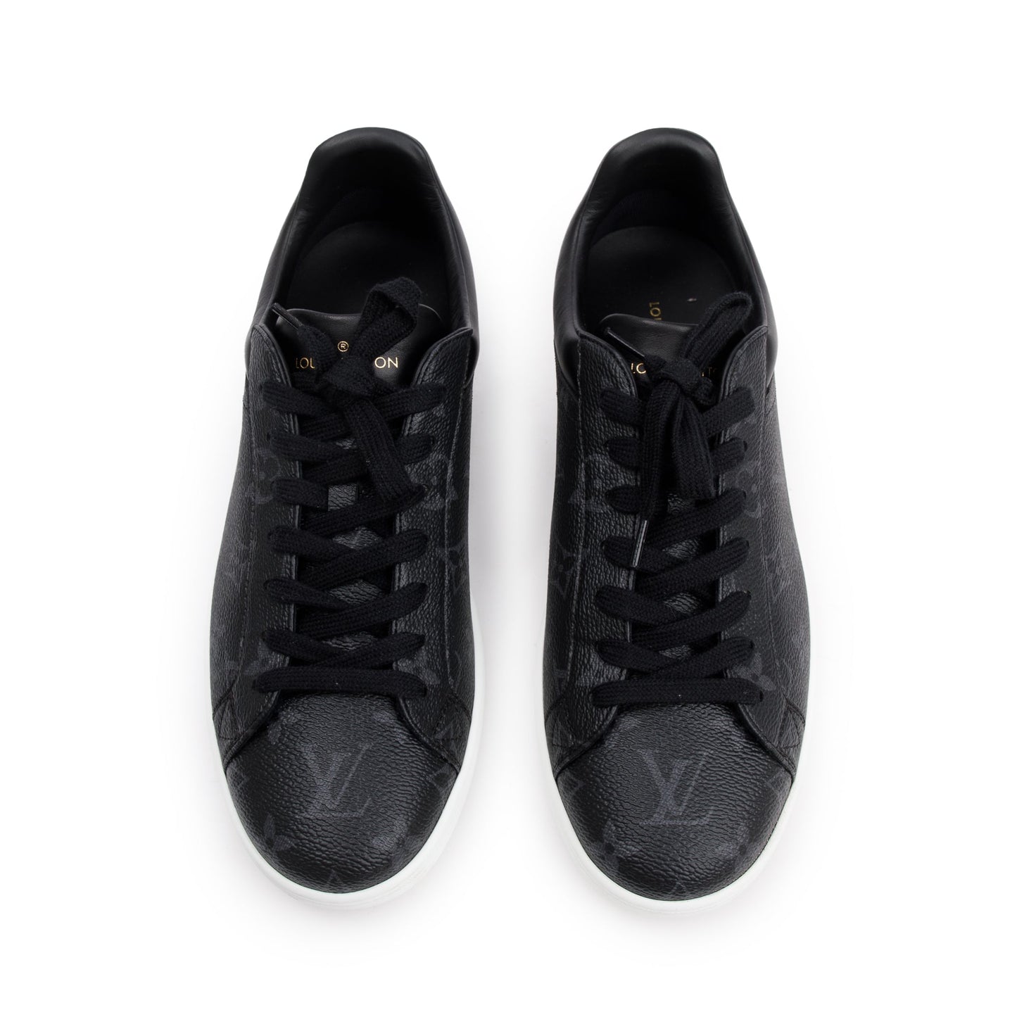 Louis Vuitton Monogram Eclipse Black Leather Luxembourg Men's Sneakers, Size 6.5