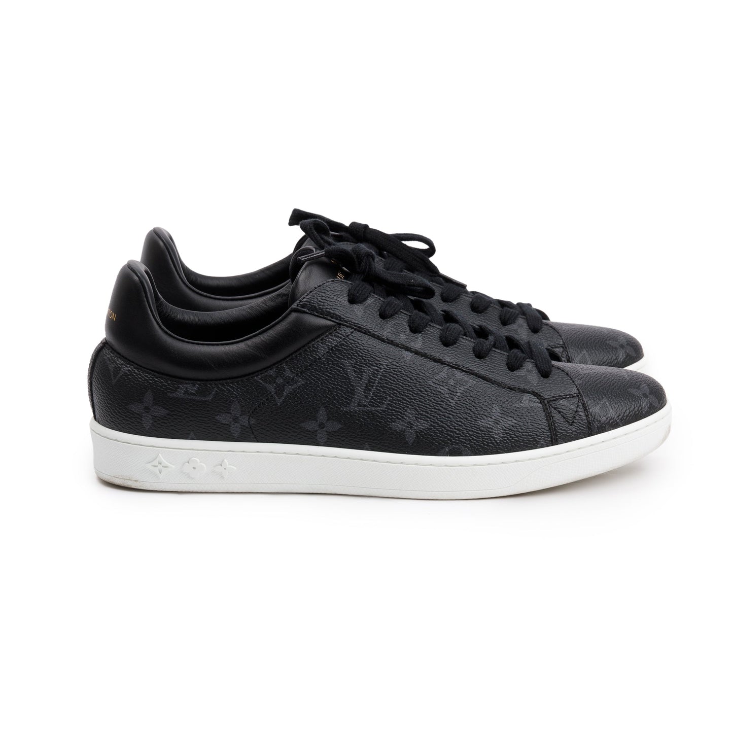 Louis Vuitton Monogram Eclipse Black Leather Luxembourg Men's Sneakers, Size 6.5