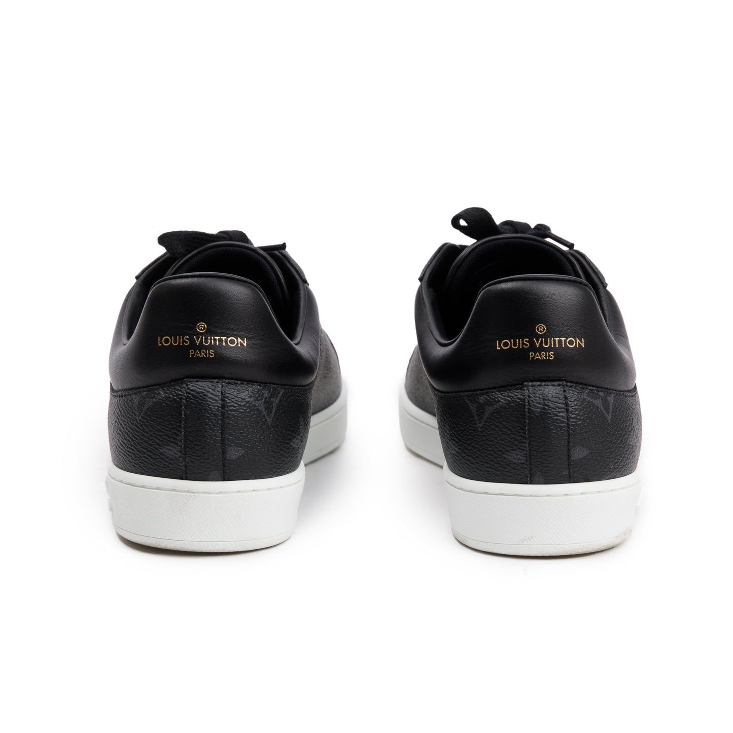Louis Vuitton Monogram Eclipse Black Leather Luxembourg Men's Sneakers, Size 6.5