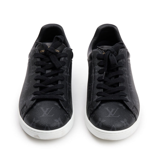 Louis Vuitton Monogram Eclipse Black Leather Luxembourg Men's Sneakers, Size 6.5