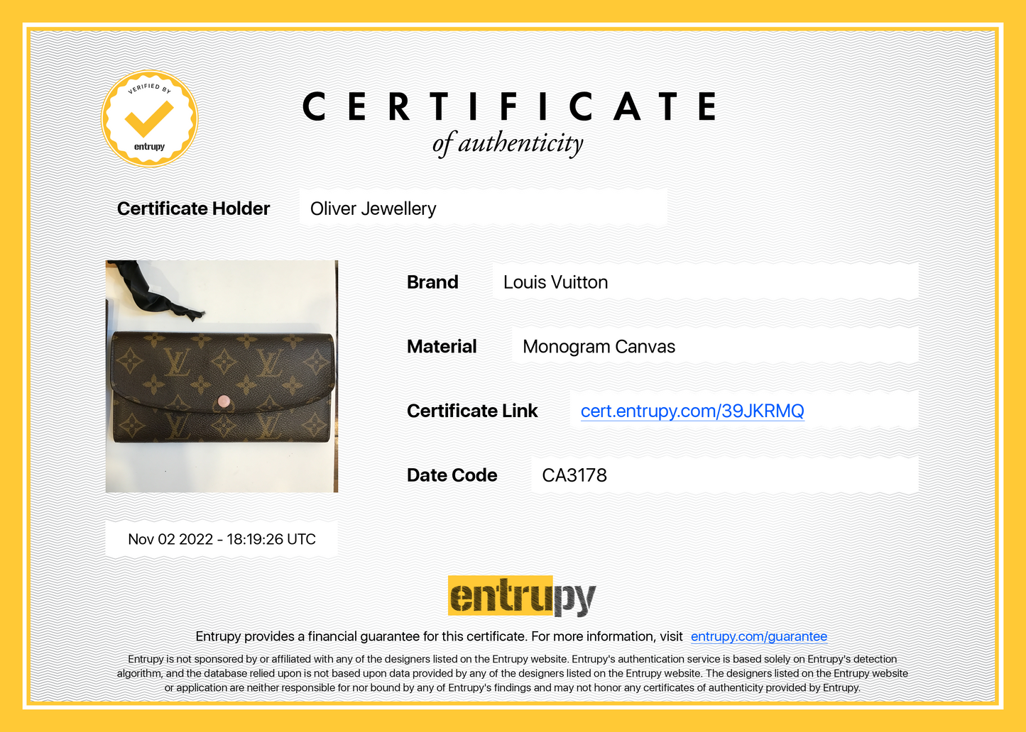 Louis Vuitton Monogram Emilie Wallet