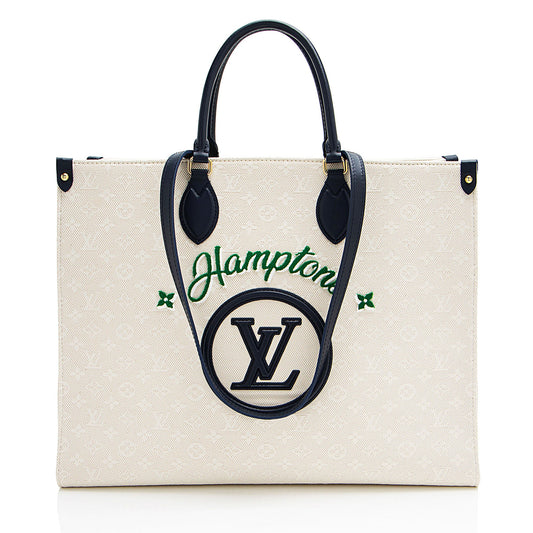 Louis Vuitton Monogram Jacquard Tuffetage Hamptons Onthego GM Tote