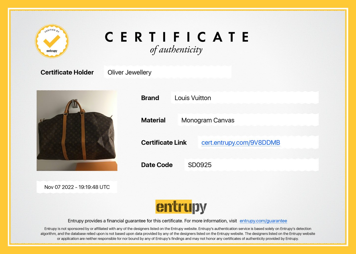 Louis Vuitton Monogram Keepall 60