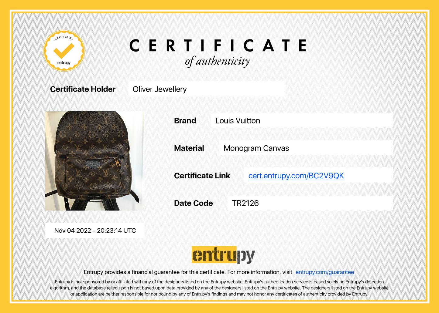 Louis Vuitton Monogram Palm Springs Backpack PM