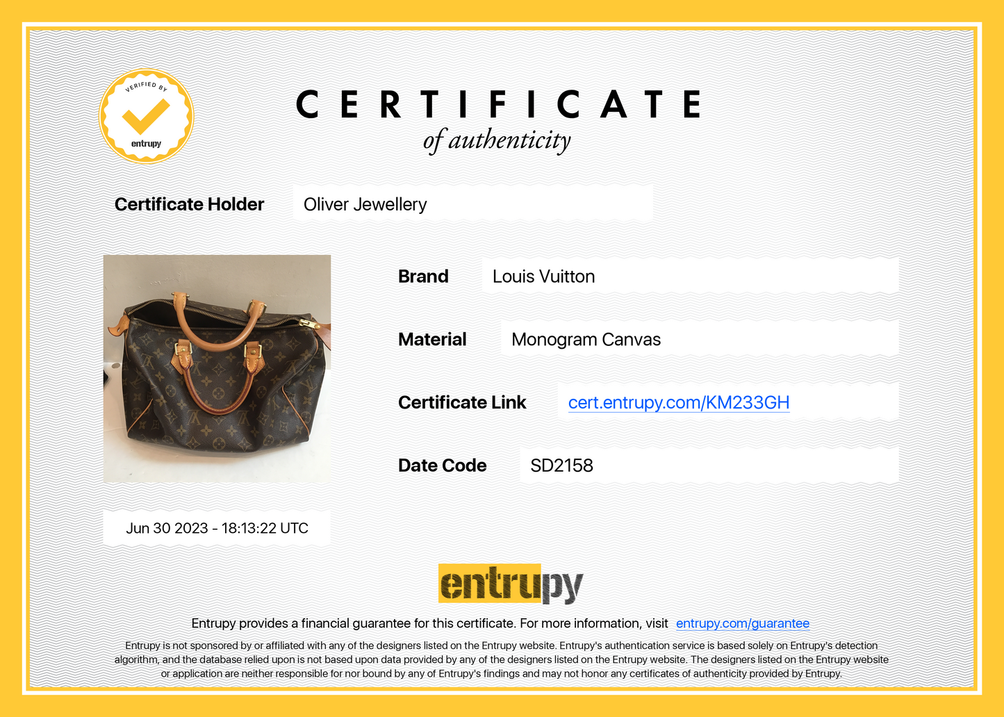 Louis Vuitton Monogram Speedy 30