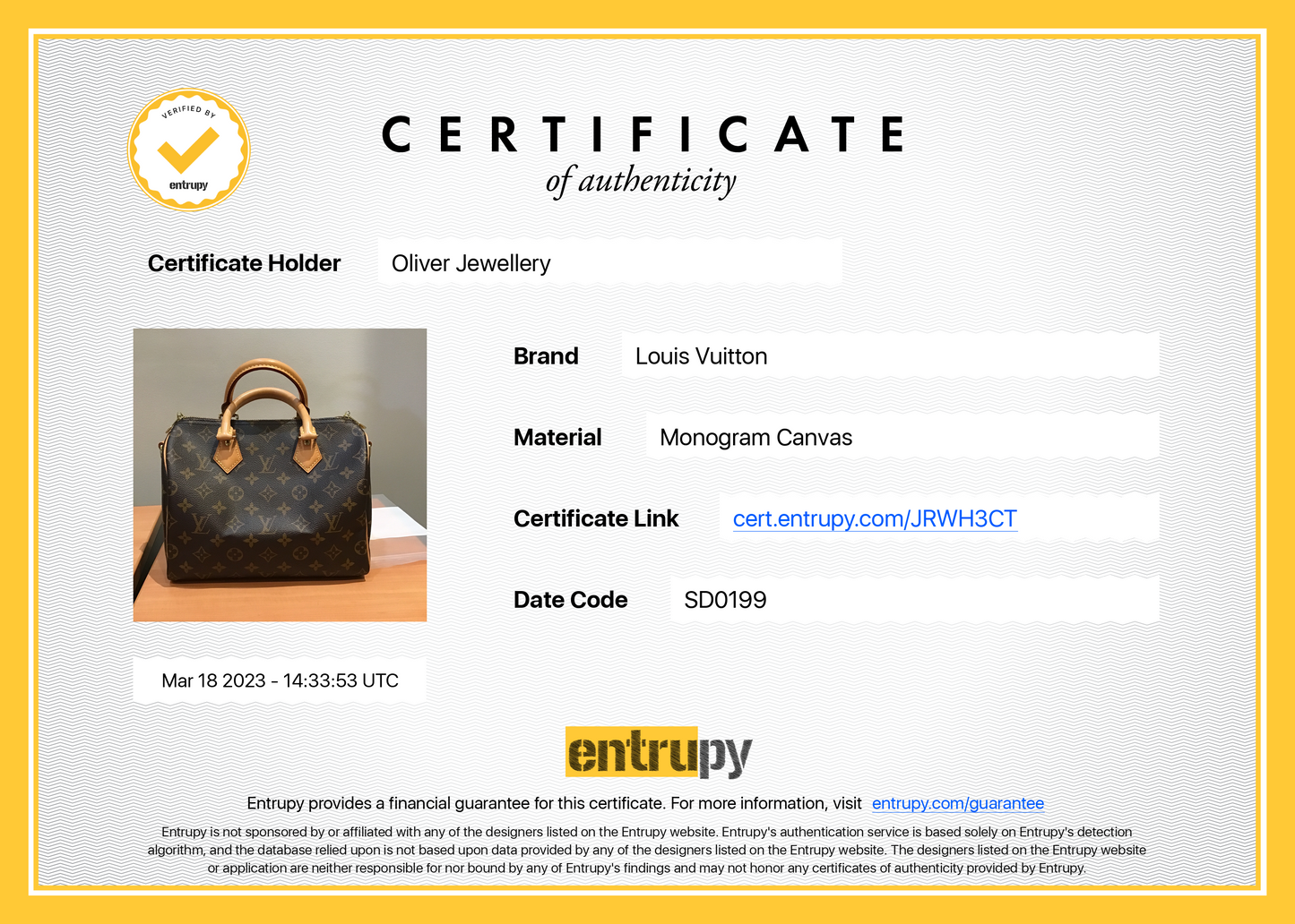 Louis Vuitton Monogram Speedy Bandouliere 25