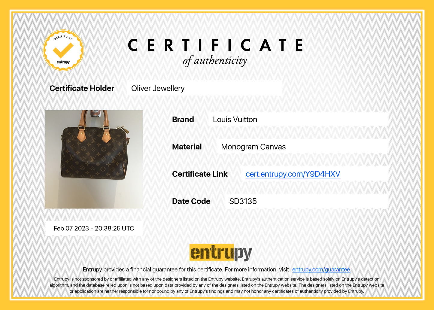 Louis Vuitton Monogram Speedy Bandouliere 25