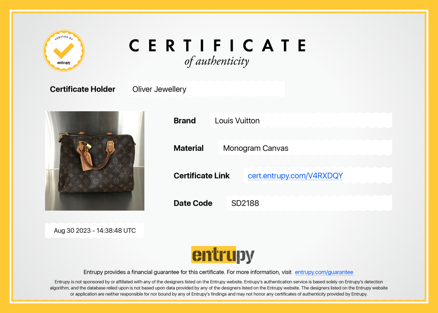 Louis Vuitton Monogram Speedy Bandouliere 30