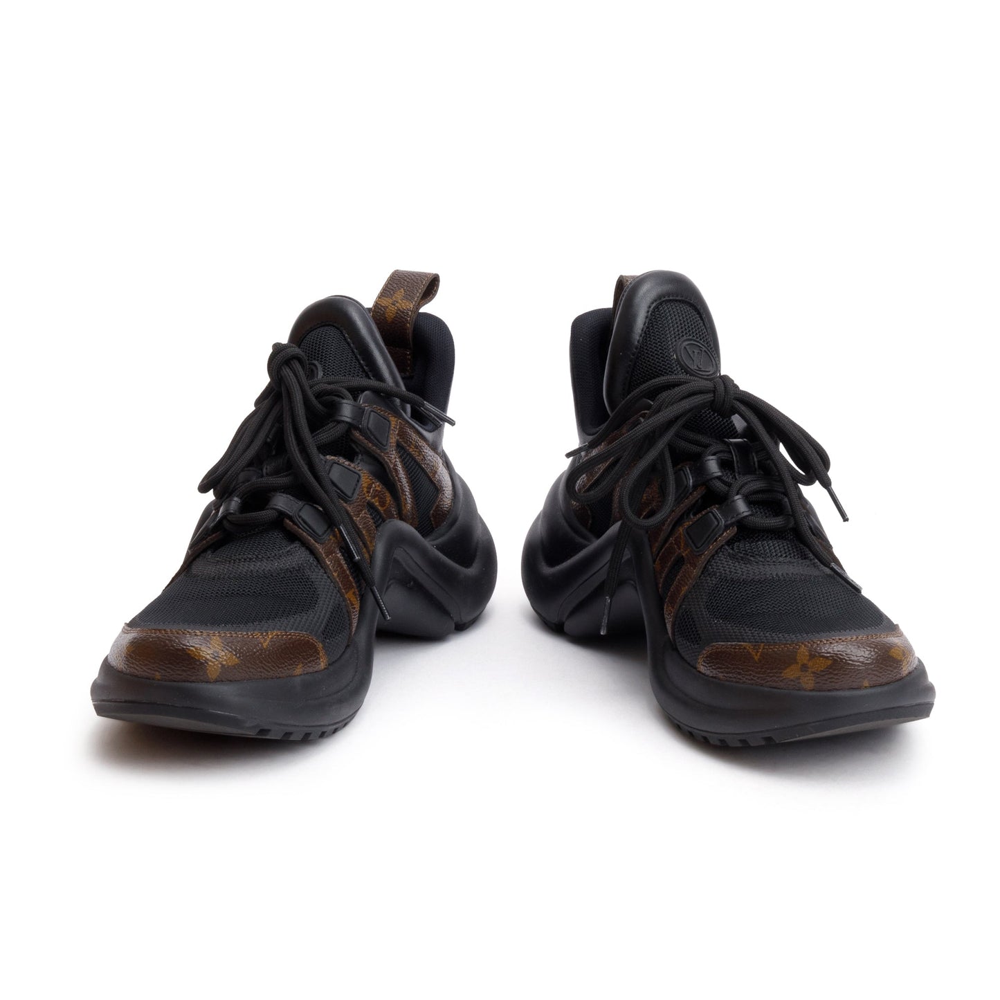 Louis Vuitton Monogram Trim Black LV Archlight Sneakers, Size 37.5
