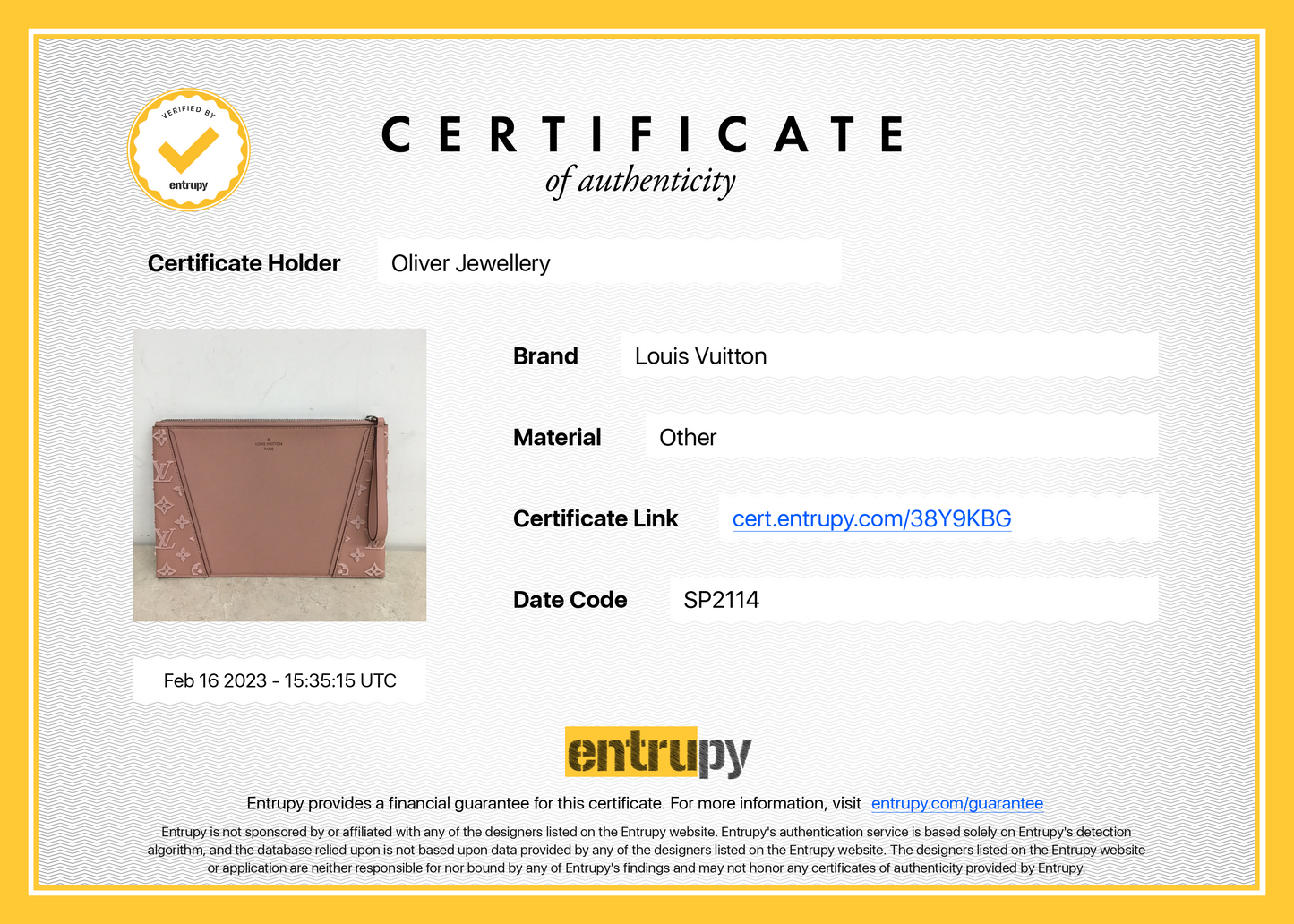 Louis Vuitton Monogram Veau Cachemire W Pochette Wristlet