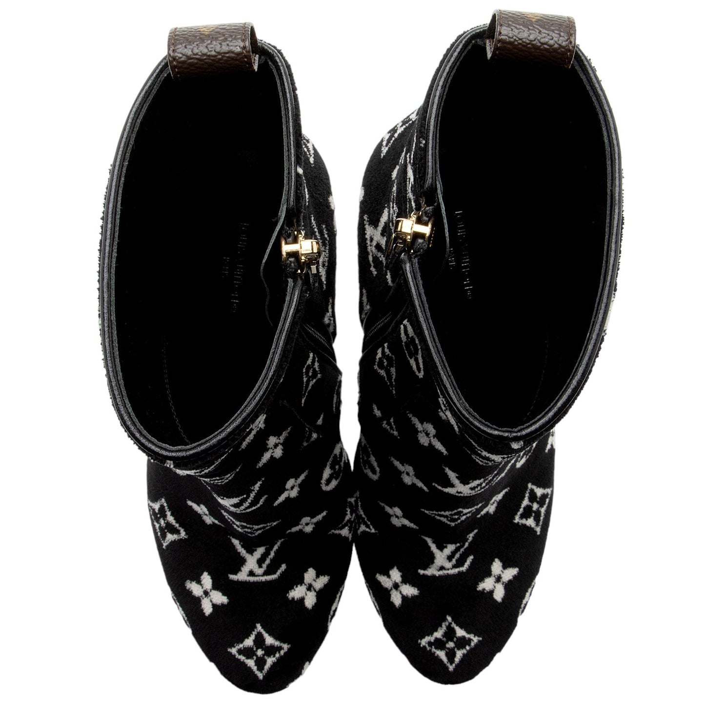 Louis Vuitton Monogram Velvet Silhouette Ankle Boots - Size 7.5 / 37.5 (SHF-1ZO3Ii)
