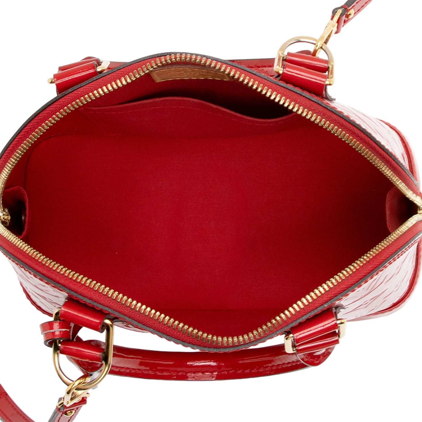 Louis Vuitton Monogram Vernis Alma BB Satchel (SHF-Rw84C7)