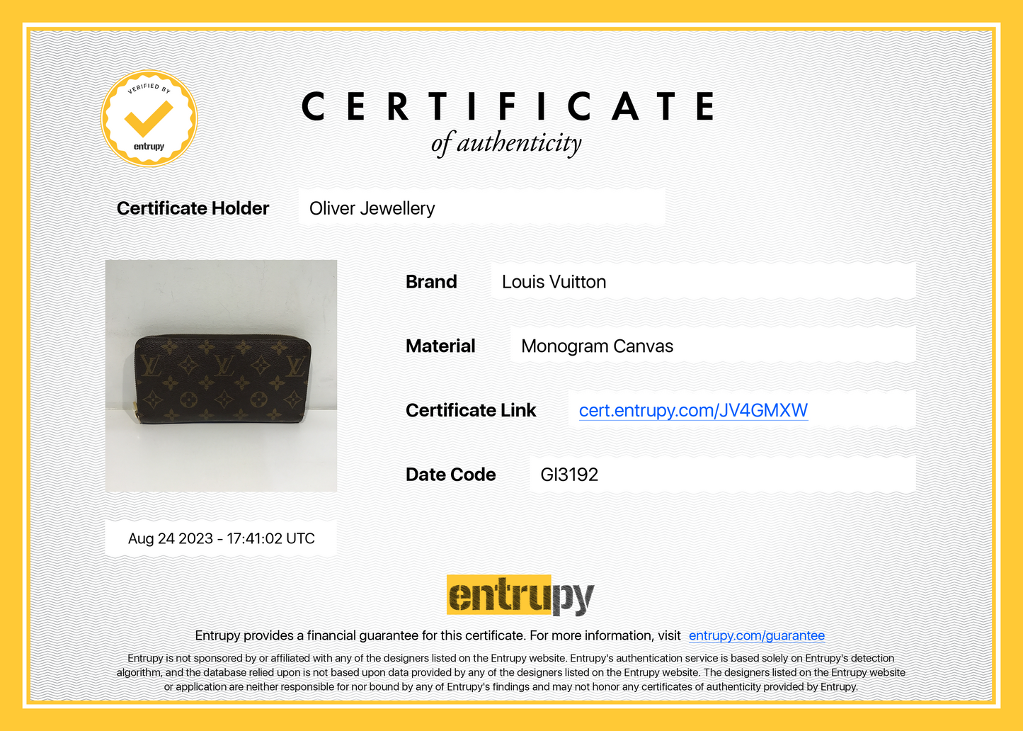 Louis Vuitton Monogram Zippy Wallet