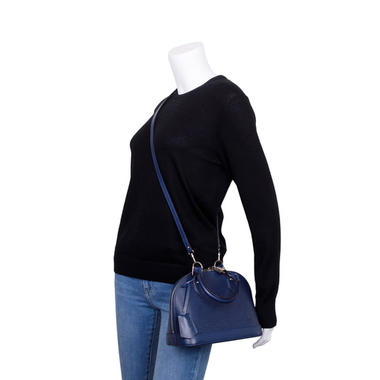 Louis Vuitton Navy Epi Leather Alma BB