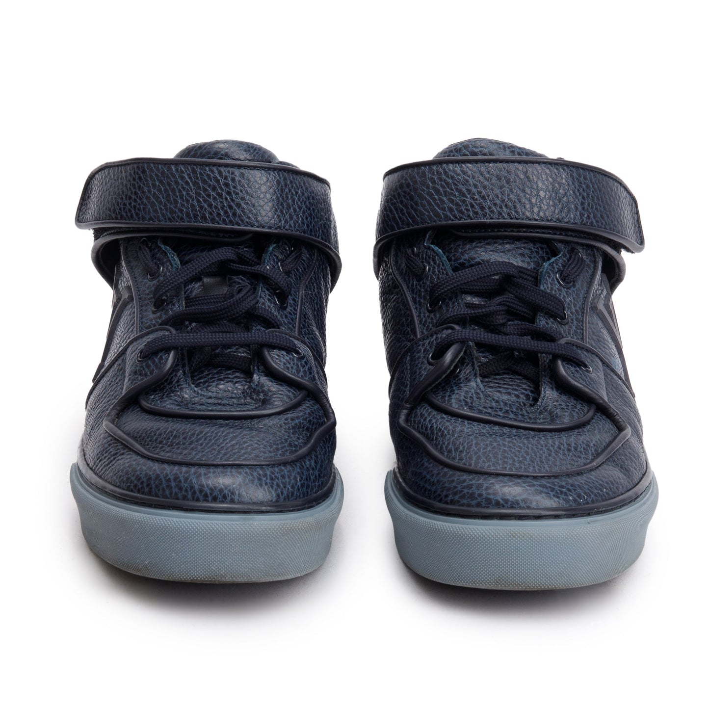 Louis Vuitton Navy Leather Acapulco Mid-Top Sneakers, Size 8.5