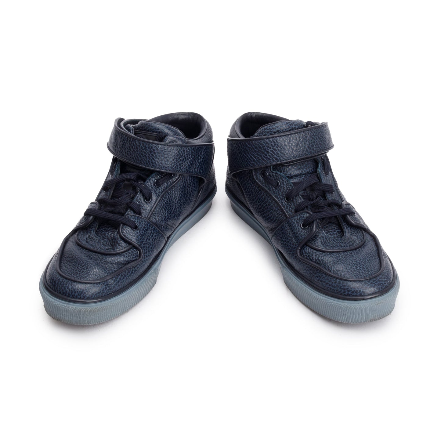 Louis Vuitton Navy Leather Acapulco Mid-Top Sneakers, Size 8.5
