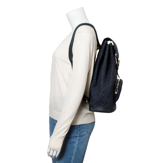 Louis Vuitton Navy Monogram Mini Lin Montsouris Backpack GM