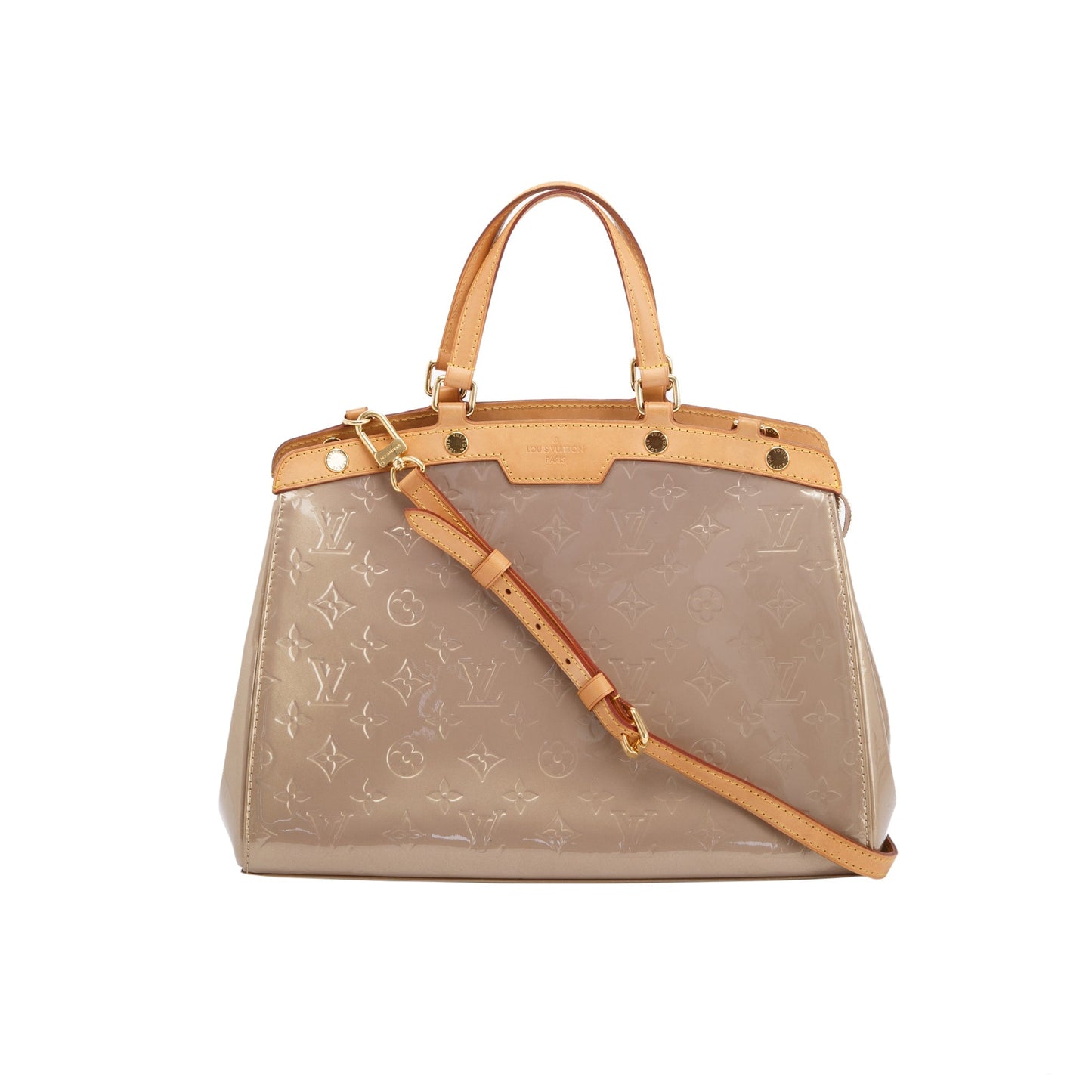 Louis Vuitton Neutral Monogram Vernis Brea MM