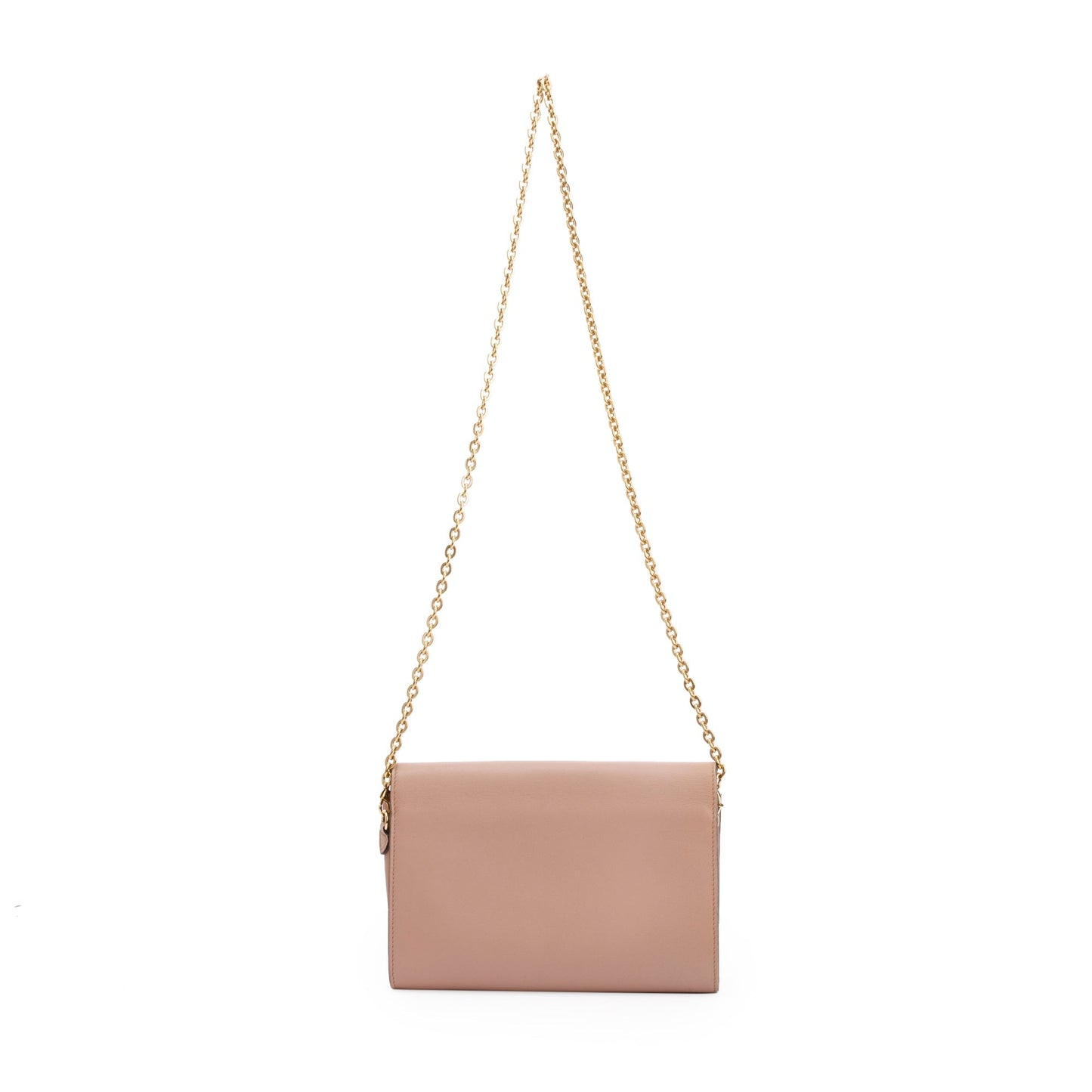 Louis Vuitton Pink Calfskin Louise Chain Clutch GM