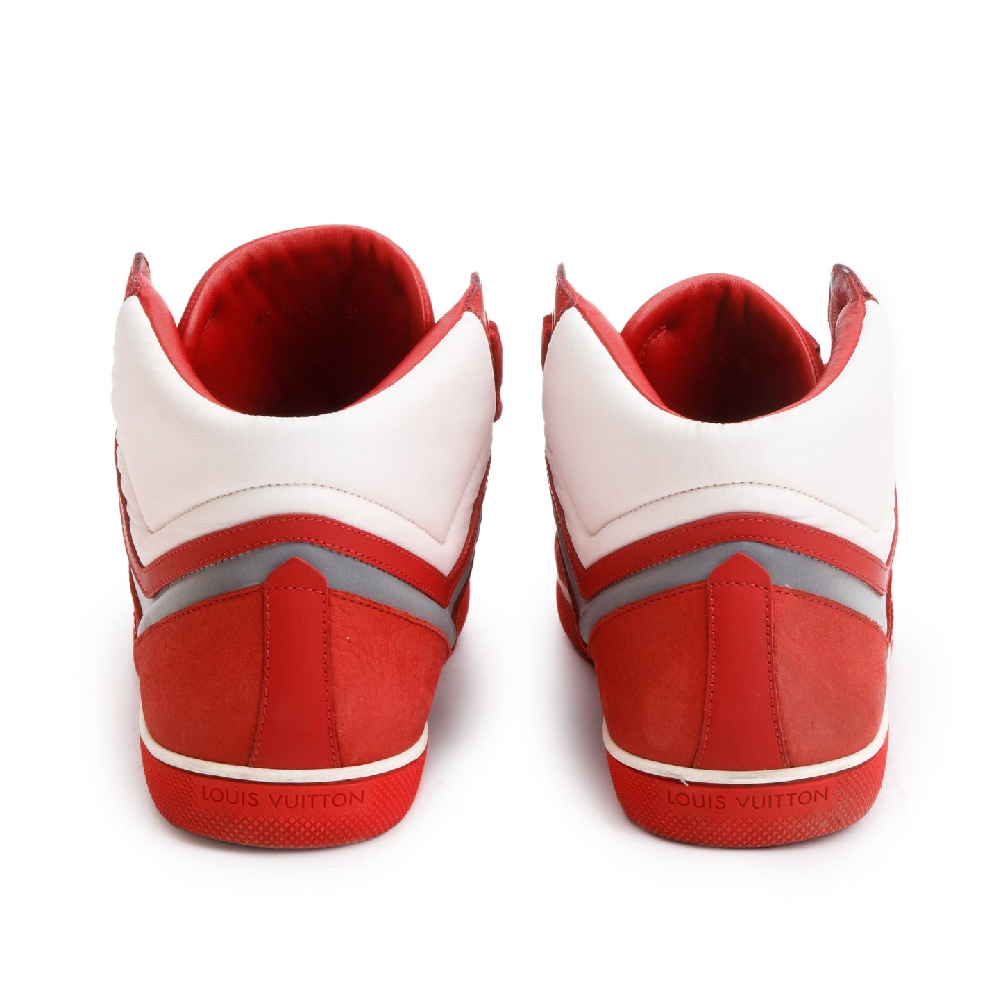 Louis Vuitton Red Leather AW2012 High-Top Sneakers, Size 8.5