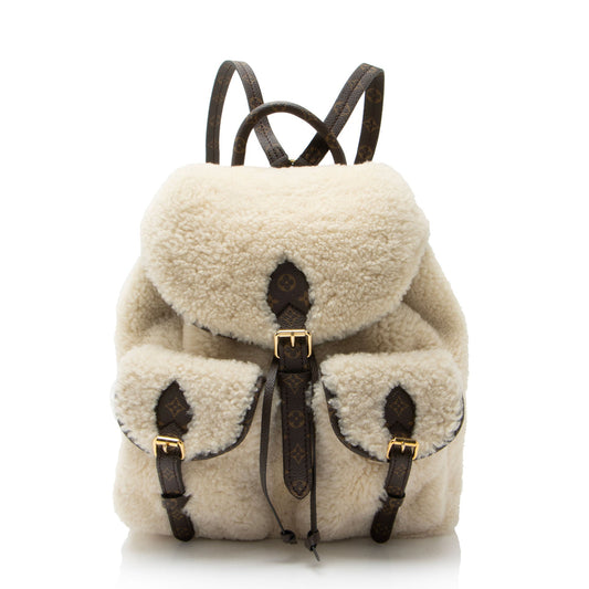 Louis Vuitton Shearling Monogram Canvas LV Ski Backpack