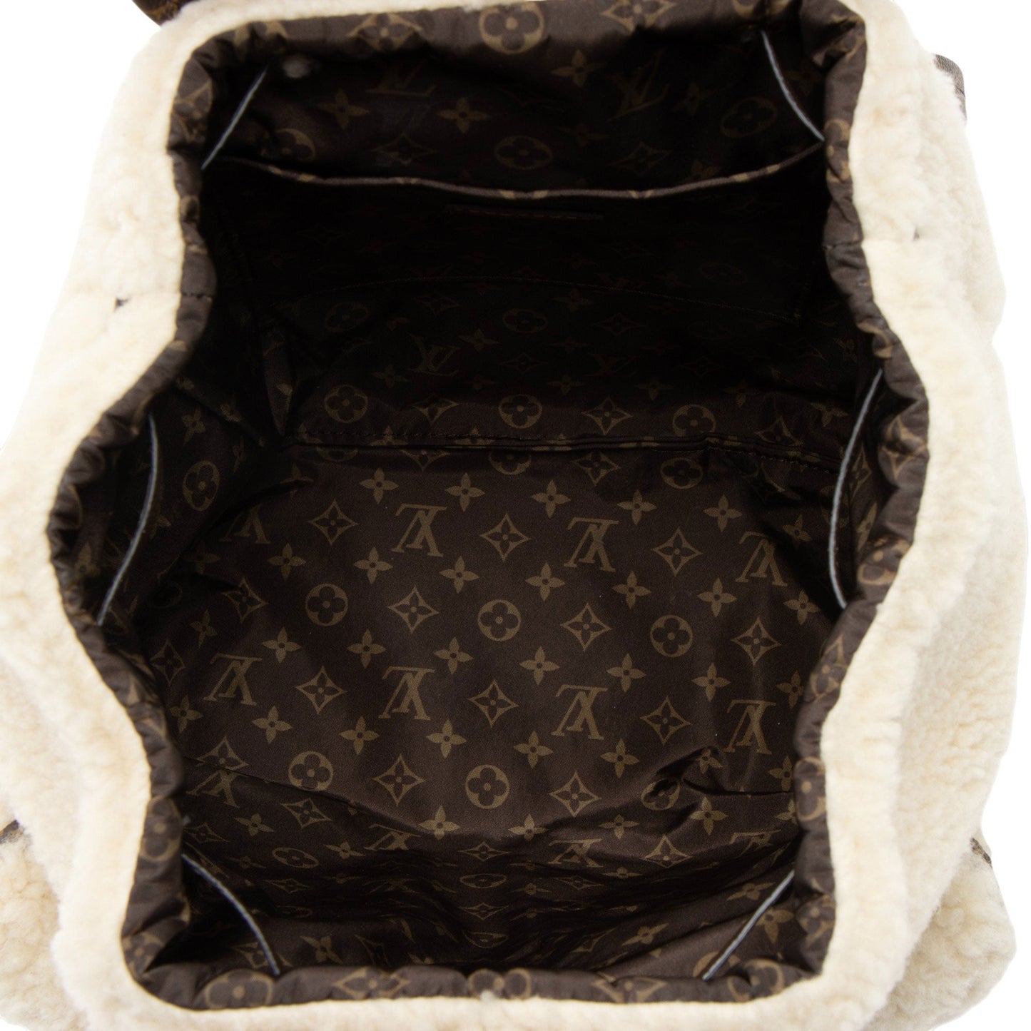 Louis Vuitton Shearling Monogram Canvas LV Ski Backpack