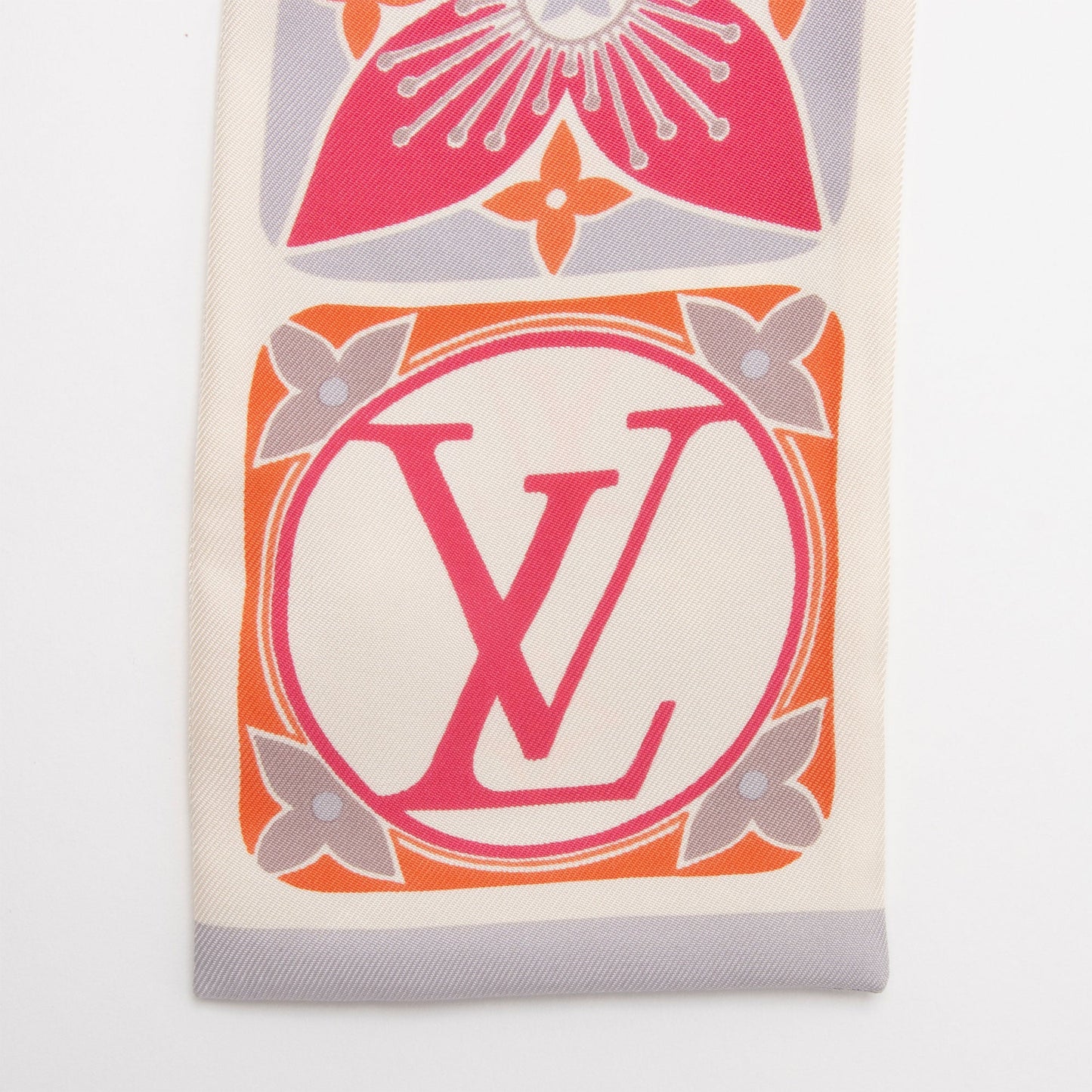 Louis Vuitton Silk Monogram Flowers Bandeau Scarf (SHF-HQrtIY)